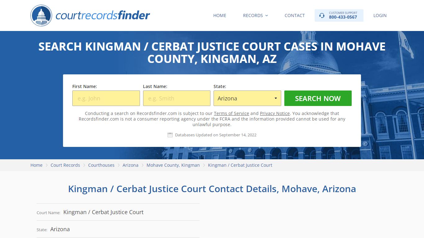 Kingman / Cerbat Justice Court Case Search - RecordsFinder